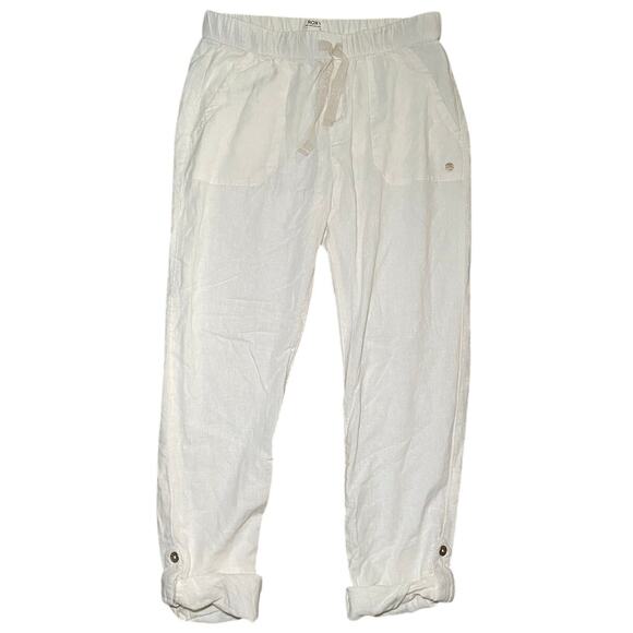 Roxy Cream Beach Pants - Size Small - Drawstring Waist - Picture 1 of 11